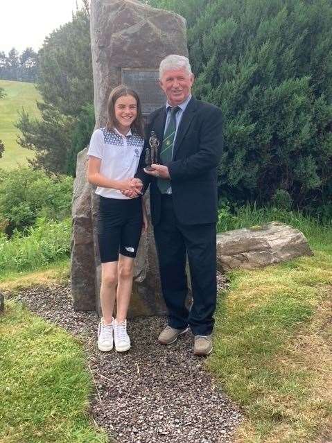 A trophy winner at Forres Golf Club.