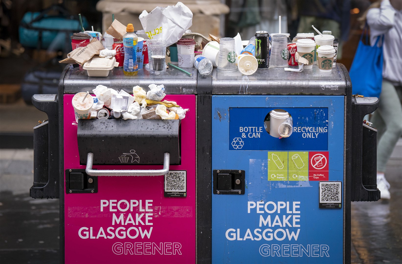 Rubbish piled up in Glasgow during the strike (Jane Barlow/PA)