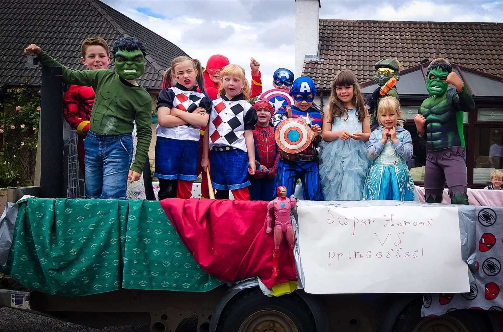 The children taking part in superheroes vs princesses. Picture: Emma Harrison