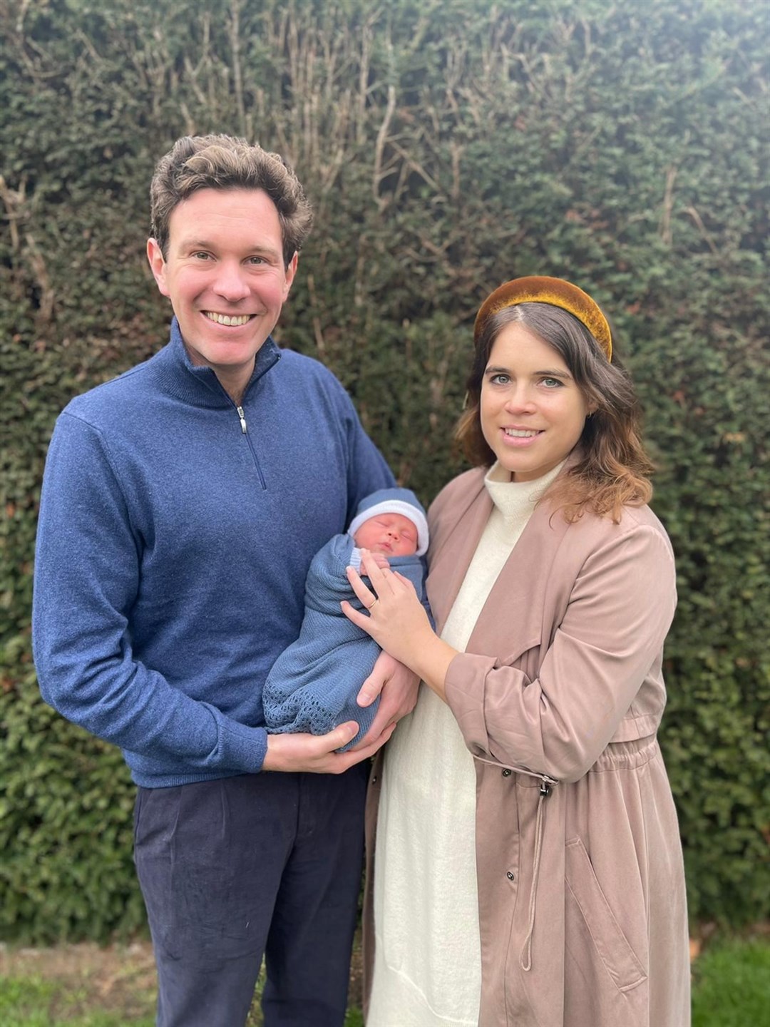 Princess Eugenie and Jack Brooksbank and their baby son August (Princess Eugenie and Jack Brooksbank/PA)