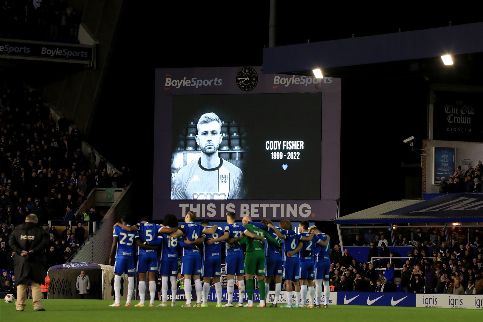 A tribute to Cody Fisher at Birmingham City’s ground (Bradley Collyer/PA)