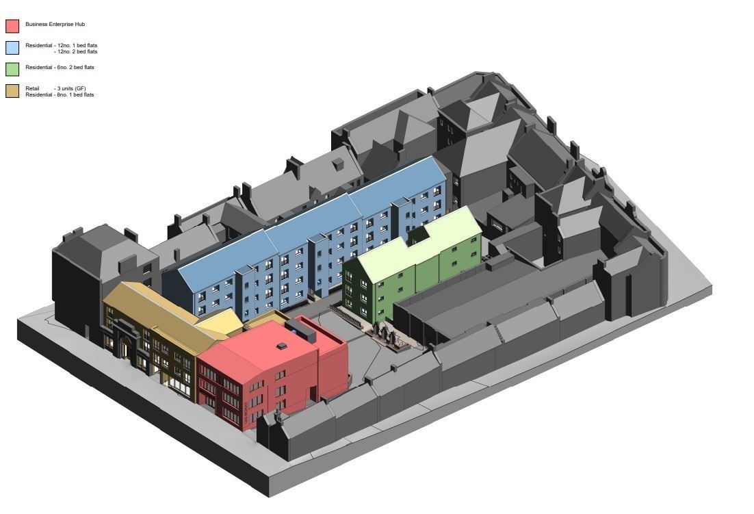 A model from Oberlanders Architects on what the development could look like once complete.