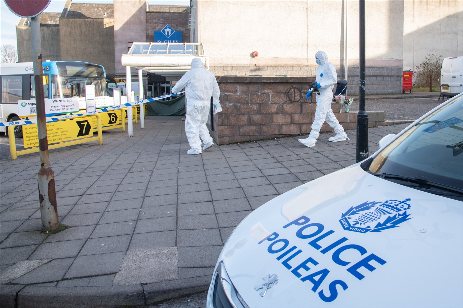 Forensics at the scene where a 58-year-old man was assaulted. Picture: Daniel Forsyth