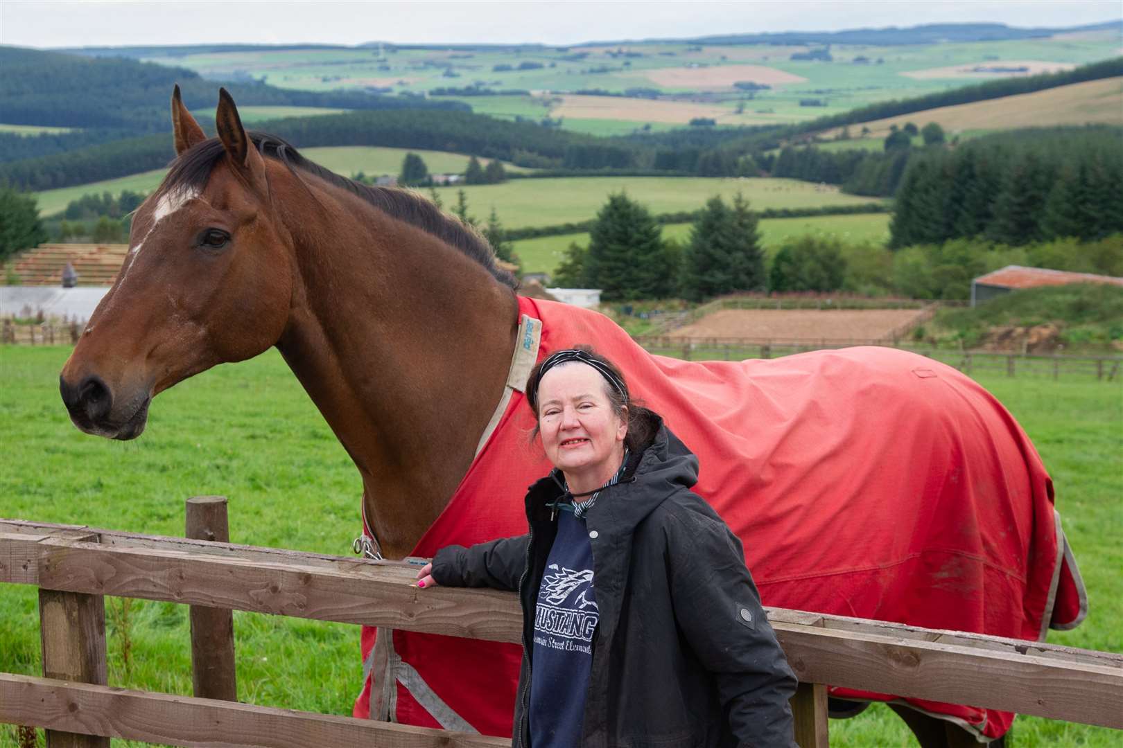 Touchdown Memorial Home for Horses chair Frances Davies, with horse Louis. Picture: Daniel Forsyth.