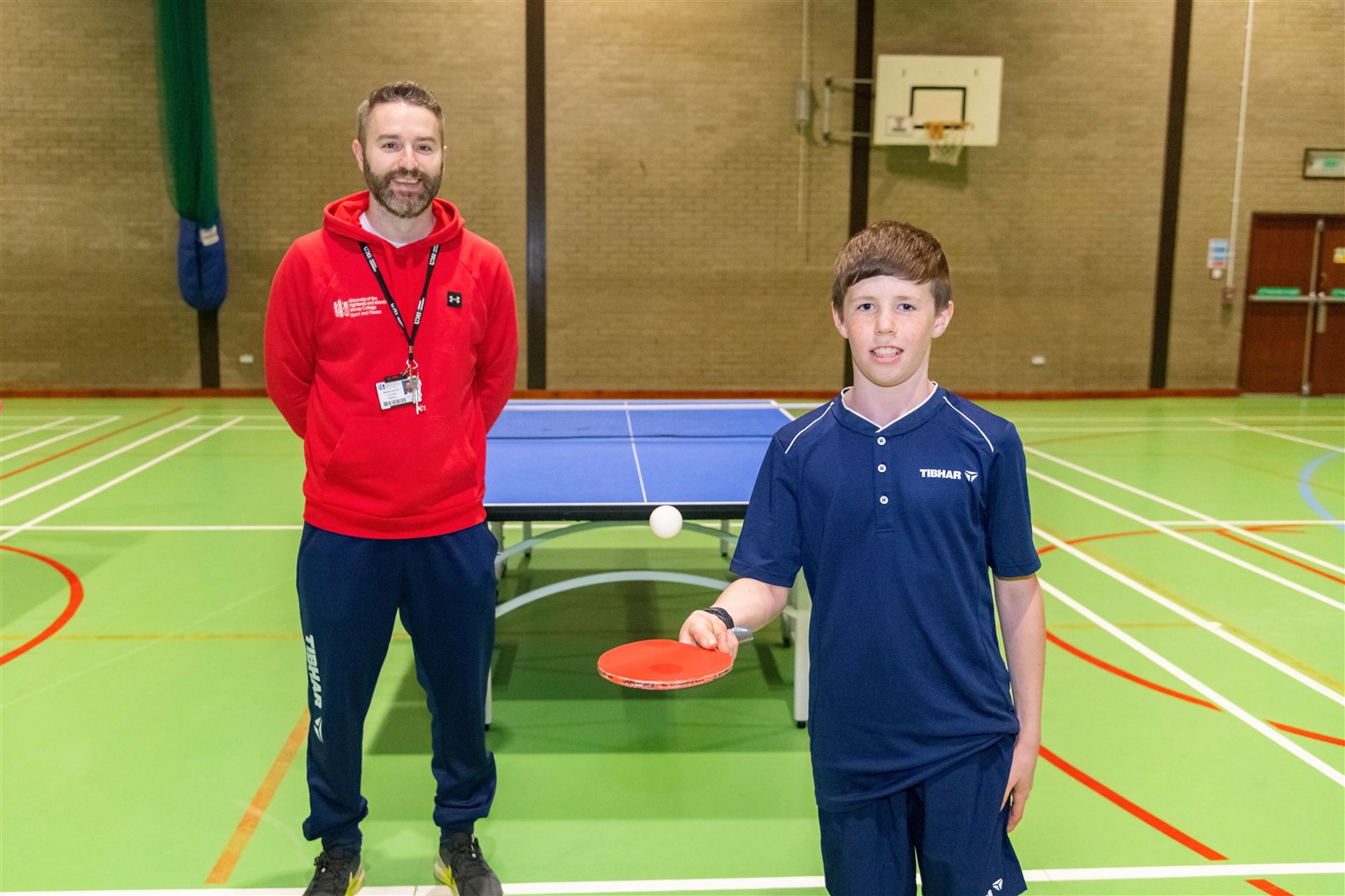 Club Coach Stephen Gertsen with Alexander Stepney, of Moray Table Tennis Club. Picture: Beth Taylor.