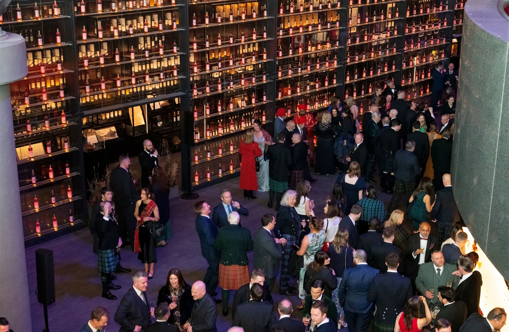 Guests assemble in the impressive reception area at the Speyside distillery. Picture: Beth Taylor
