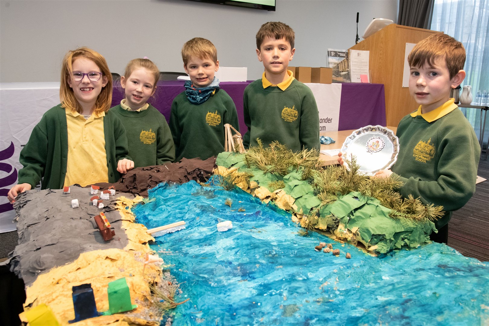Dyke Primary with their winning model of Findhorn Bay.DYW Moray Primary School's Big Build Showcase, held at UHI Moray.Picture: Daniel Forsyth.