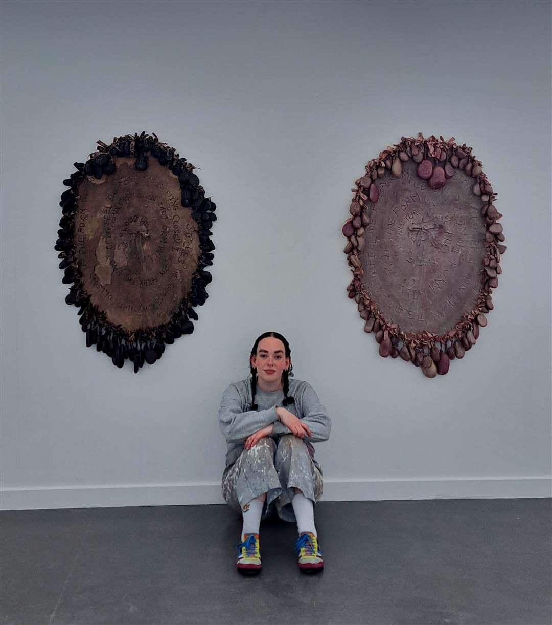 Aberdeen-based painting student Lucy Gibbs with some of her work.