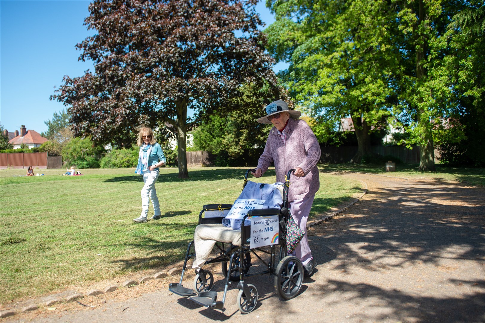 Joan Rich walking through Allenby Park in Felixstowe, Suffolk (Joe Giddens/PA)