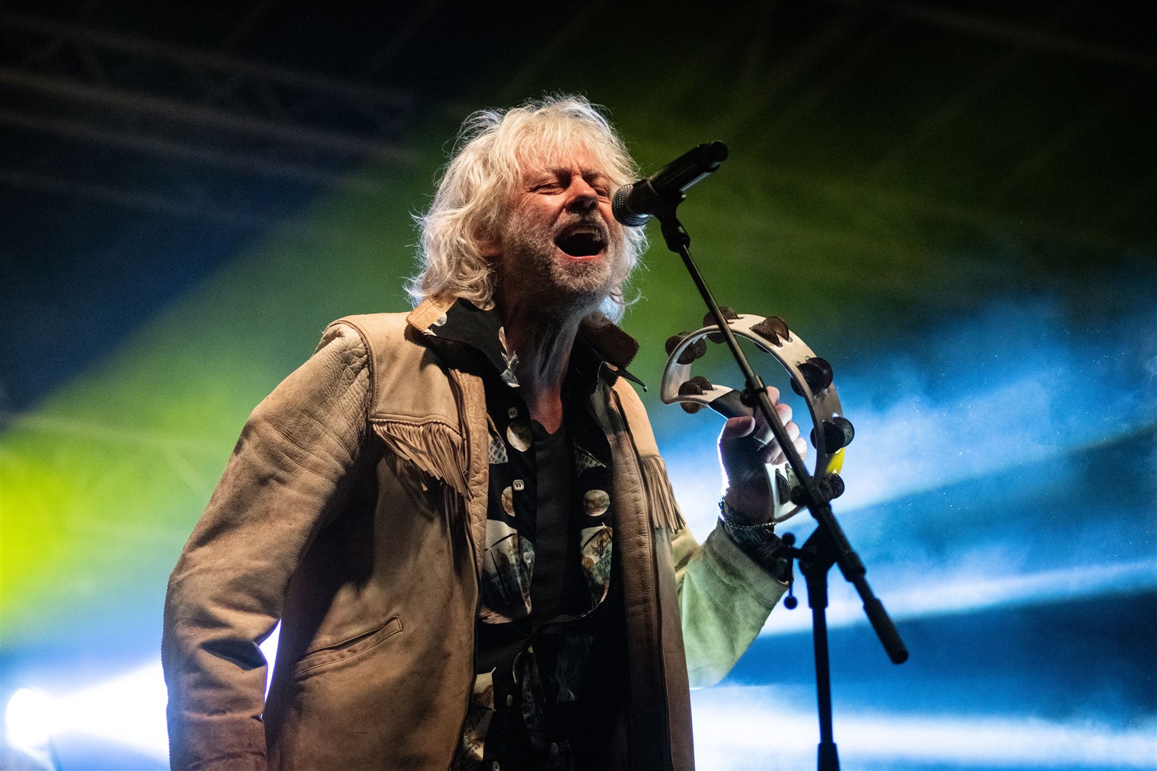 Sir Bob Geldof and The Boomtown Rats performing at Elgin's MacMoray festival on Saturday. Picture: Daniel Forsyth