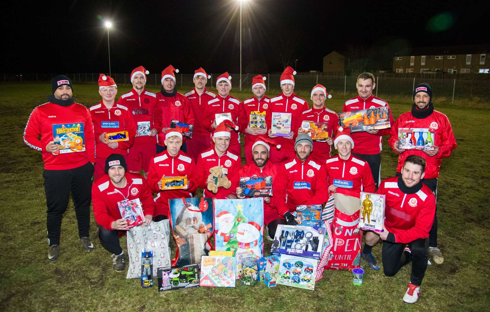 Forres Thistle donate toys to Moray and Grampian Toy Appeal 2021...Picture: Becky Saunderson..