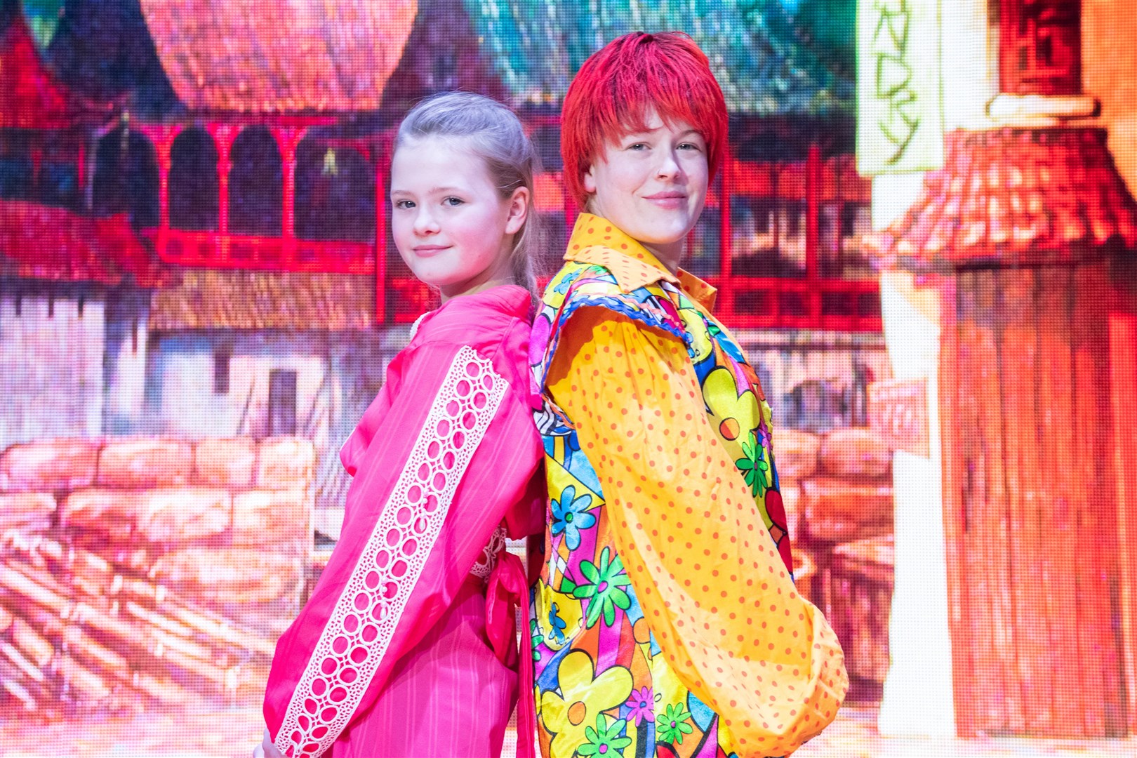 So Shy (Molly Noble) and Wishy Washy (Katie Galbraith)...Dreamtime Community Arts present their annual pantomime, this year of Aladdin. ..Picture: Daniel Forsyth..