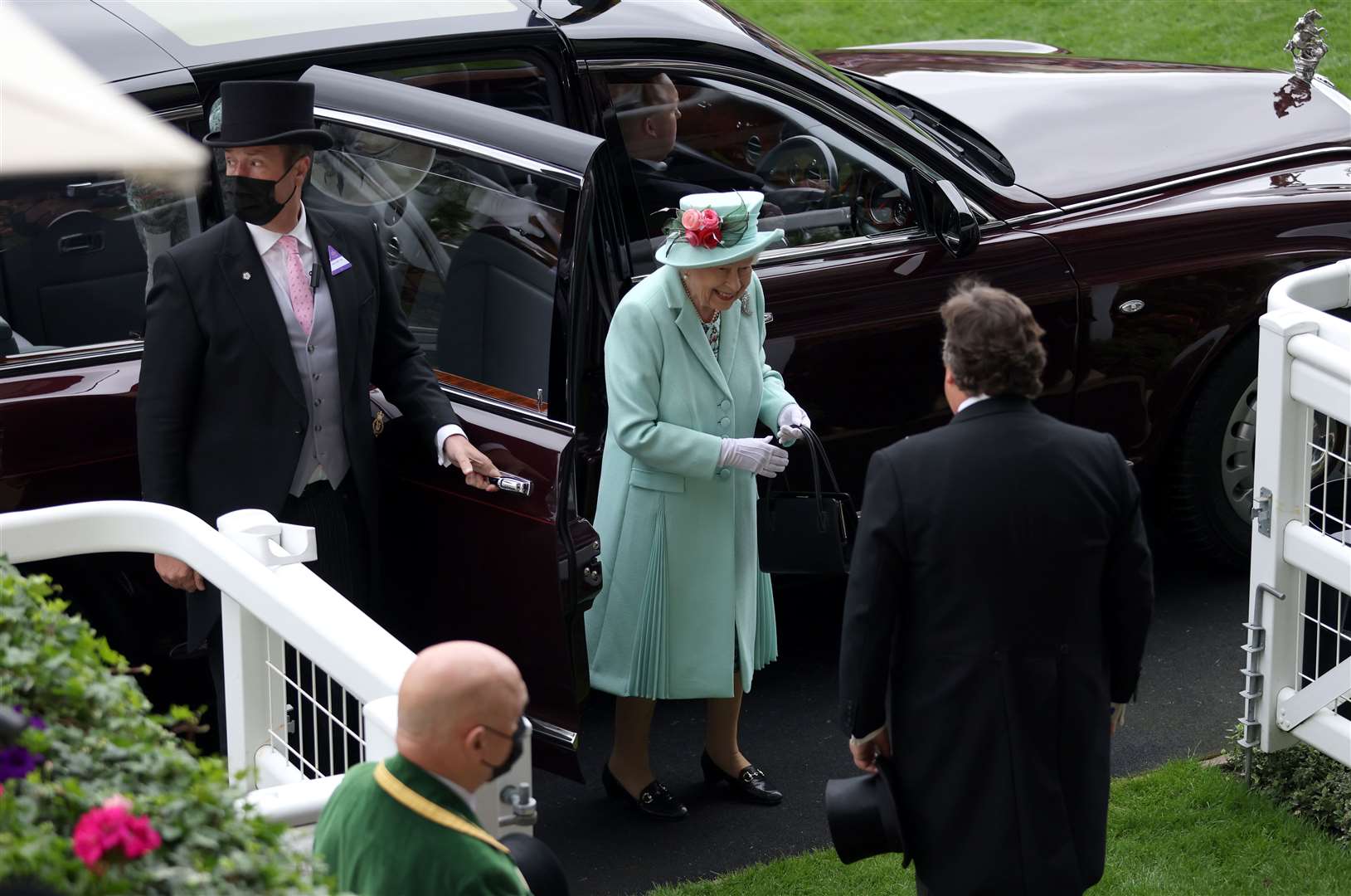 The Queen smiles as she arrives (Steven Paston/PA)