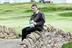 Author Gary Sutherland at Hopeman Golf Course where he learned the game with his late dad James.