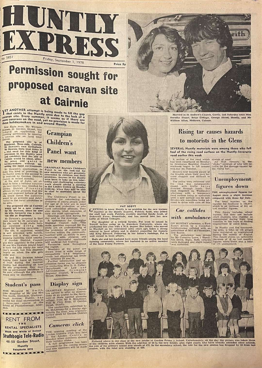 Pat Scott's introduction on the front page of the Huntly Express in September 1978.
