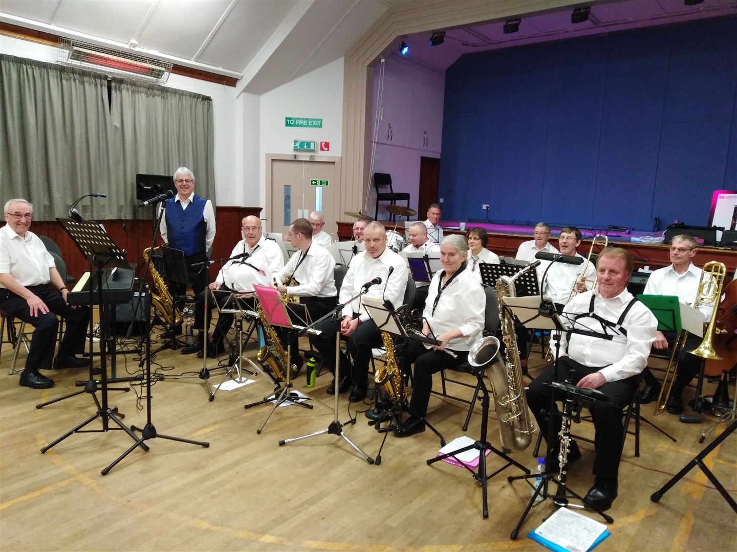 Musicians tune up for Mario Jannetta's Big Band Night.