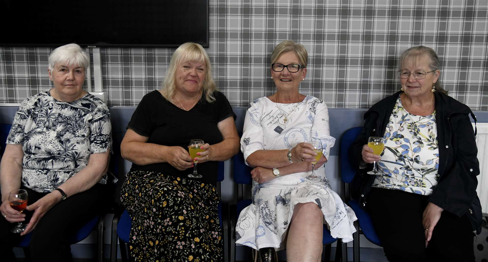 Enjoying a cuppa at the afternoon tea are (from left) Joan Anderson, Kathleen Thompson, Anne McKay and Susan Chalmers. Picture: Beth Taylor