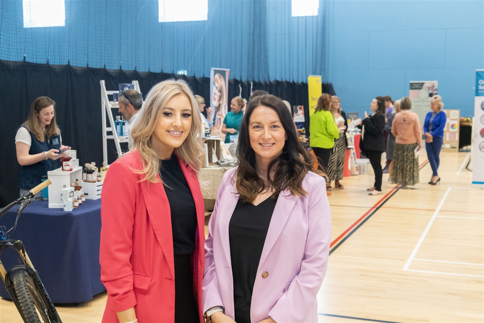 Aimee Walker (Operations Manager) and Sarah Medcraf (right) CEO of Moray Chamber of Commerce, at the Moray Business Showcase at Moray Sports Centre in Elgin.Picture: Beth Taylor