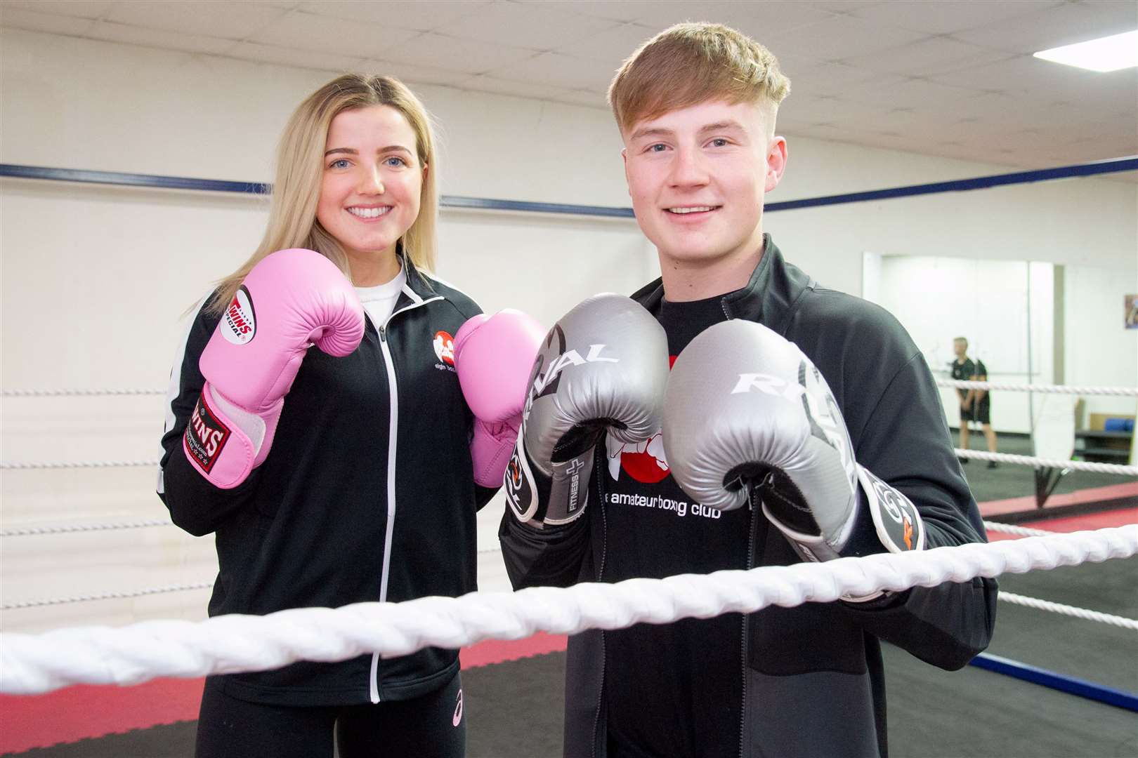 Josh Dunlop is grateful to fellow boxer and friend Megan Gordon for helping save his life after he had an extreme allergic reaction. Picture: Daniel Forsyth..