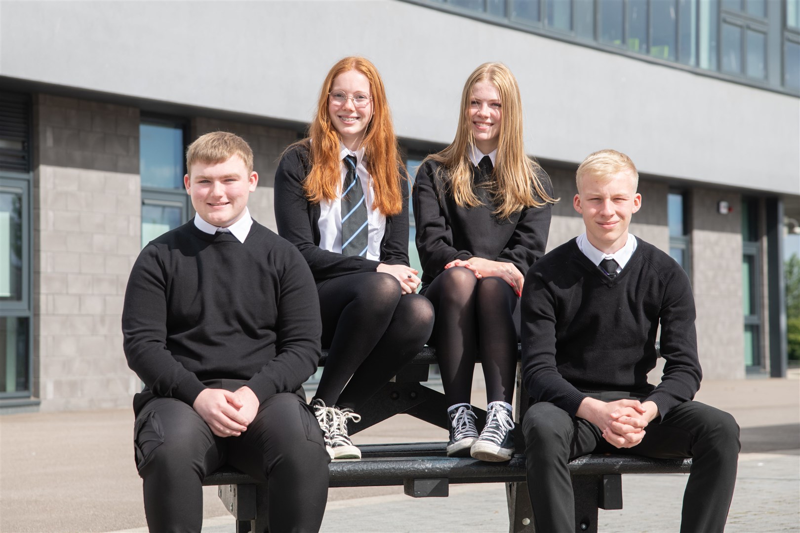 From left to right: Kenzie Stephen, Darcey Taylor, Kathryn Petrie and Zack Crowley. Picture: Daniel Forsyth