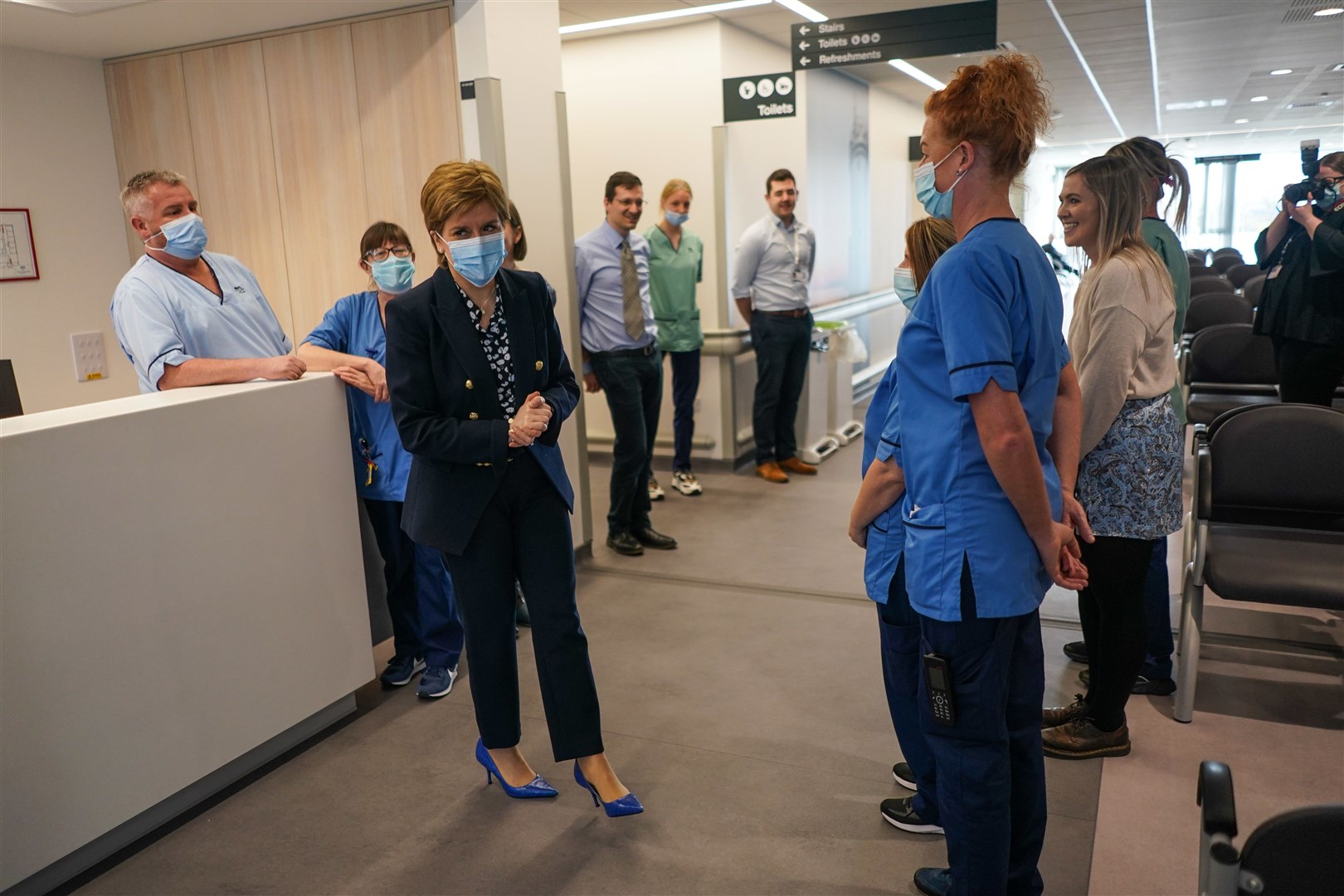 Nicola Sturgeon was given a tour of the new facility and met with the staff (Peter Summers/PA)