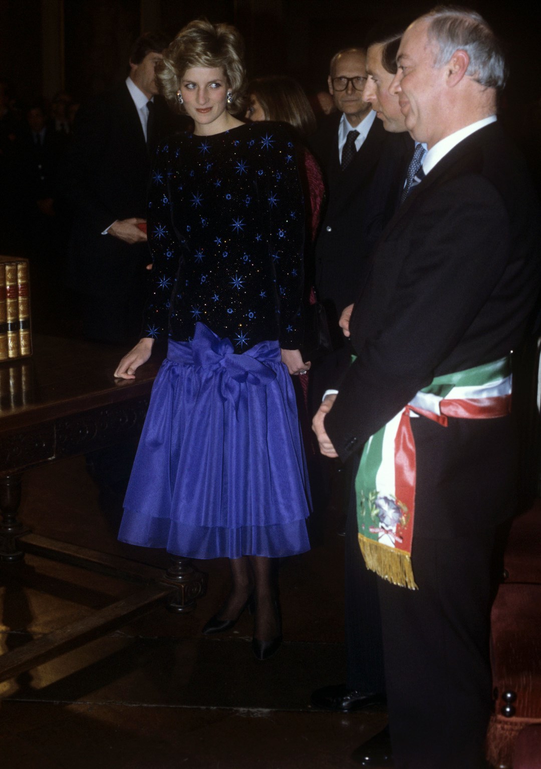 The Prince and Princess of Wales at the Palazzo Vecchio for a banquet given by the mayor of Florence in 1985 (PA)