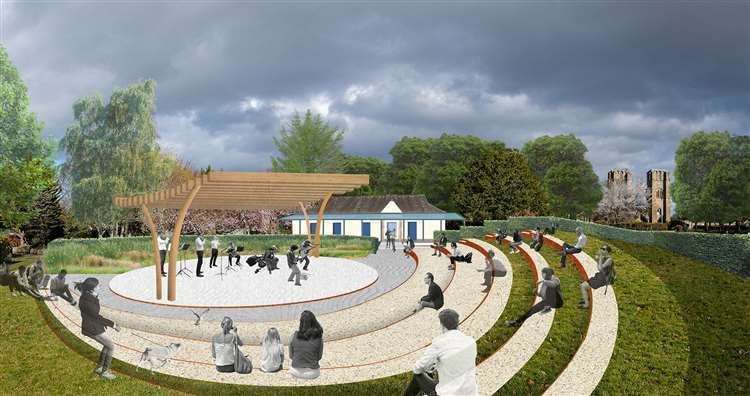 An artist's impression of what the amphitheatre in Cooper Park would look like.