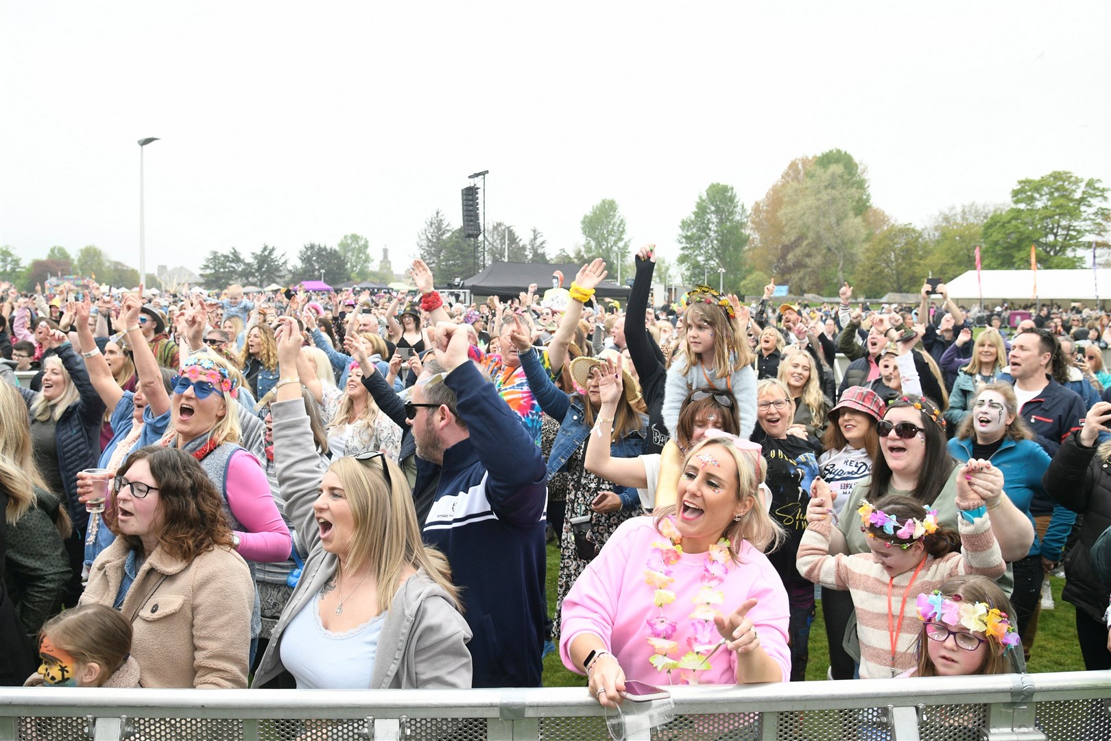 Crowds gathered at the main stage from just after midday to get a piece of the action. Picture: Daniel Forsyth