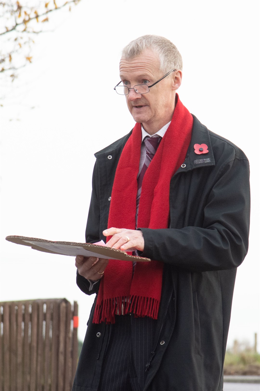 Headteacher Garry Forgie who has carried out a lot of the research with the children for the permanent tribute to the local war dead. Picture: Daniel Forsyth