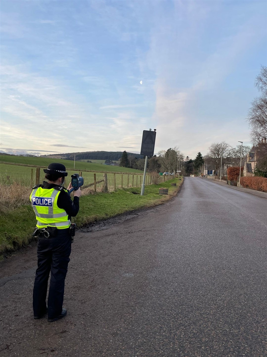 Officers carry out checks on speeding motorists in Drummuir.