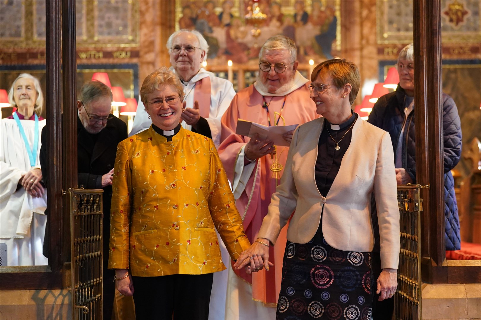 Catherine Bond and Jane Pearce were given a round of applause by the congregation after the blessing (Joe Giddens/PA)