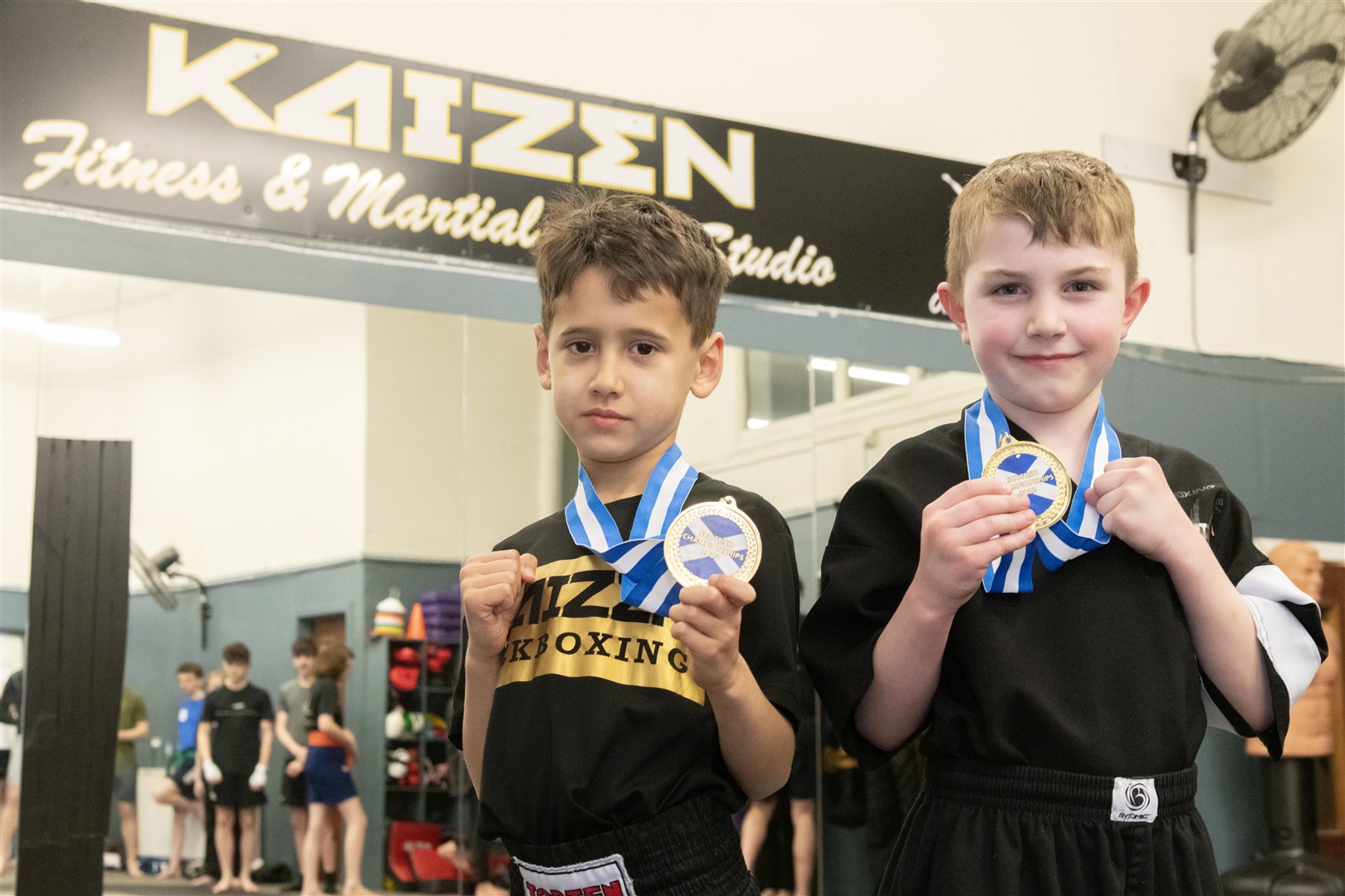 Isaac Hussian (left) and Ross McGregor (right) from Kaizen Kickboxing have won medals at their recent competition in Paisley...Pictures: Beth Taylor.