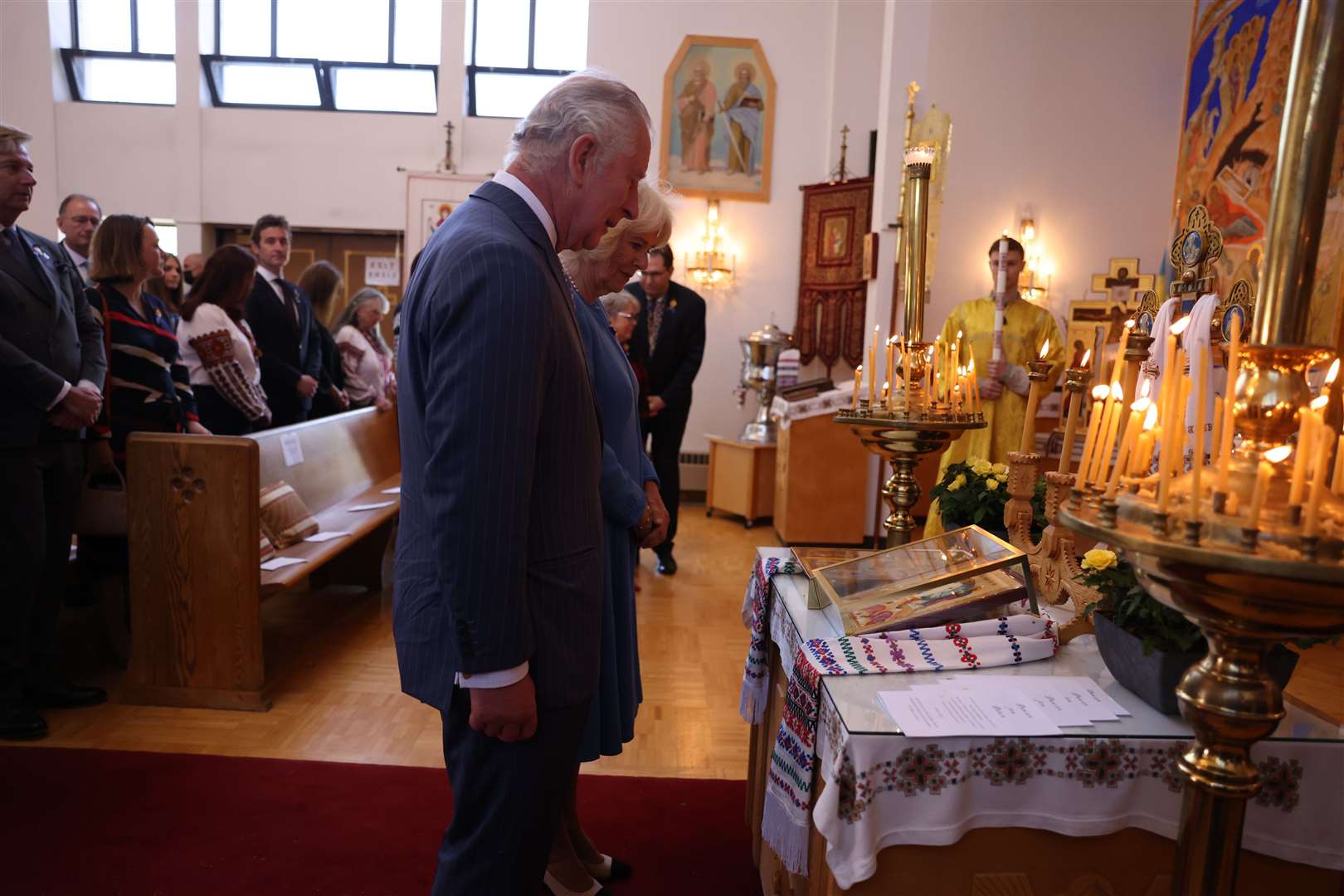 Charles and Camilla met members of the Ukrainian community at the cathedral. Ian Vogler/Daily Mirror