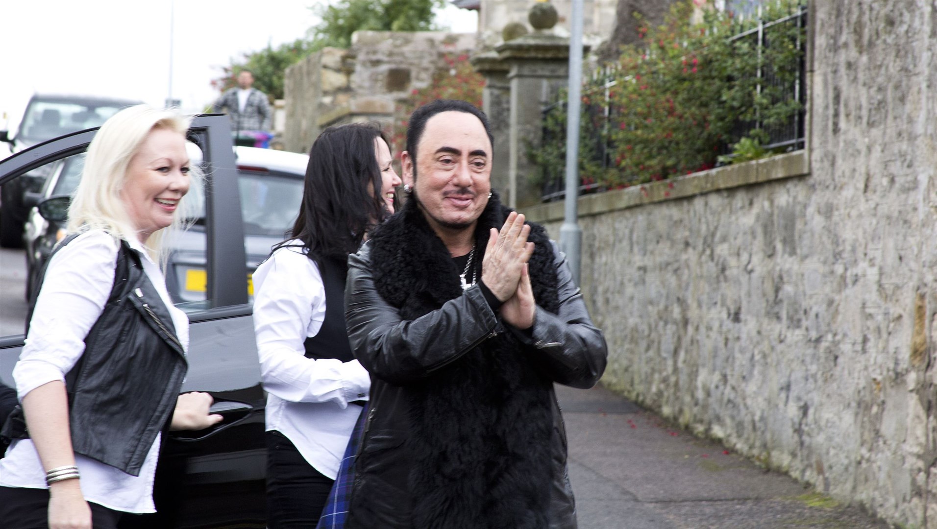 David Gest visiting the Lossiemouth Entertainment Academy.