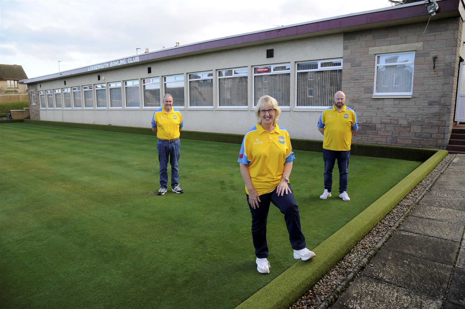 Lossiemouth Bowling Club President Margaret Stewart (centre), her husband Charlie, who's the Club Treasurer (left), and Match Secretary Alan Smith (right).