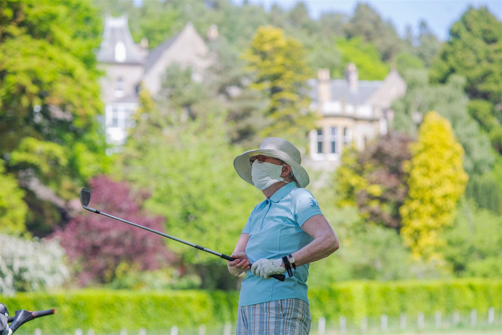 Dorothy Marshall...Forres Golf Club reopens following the Scottish Goverment annoucement as lockdown restrictions are eased across the country during the coronavirus outbreak. ..Picture: Daniel Forsyth..