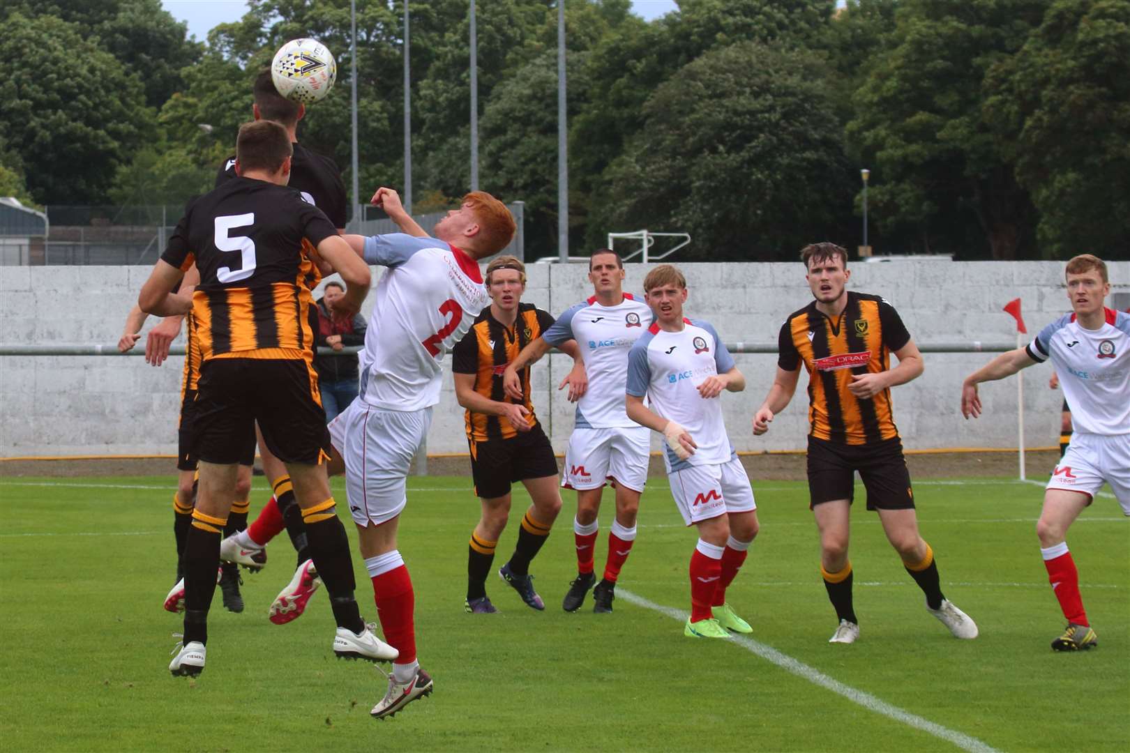 Huntly in action at Turriff United on Saturday. Picture: Kyle Ritchie