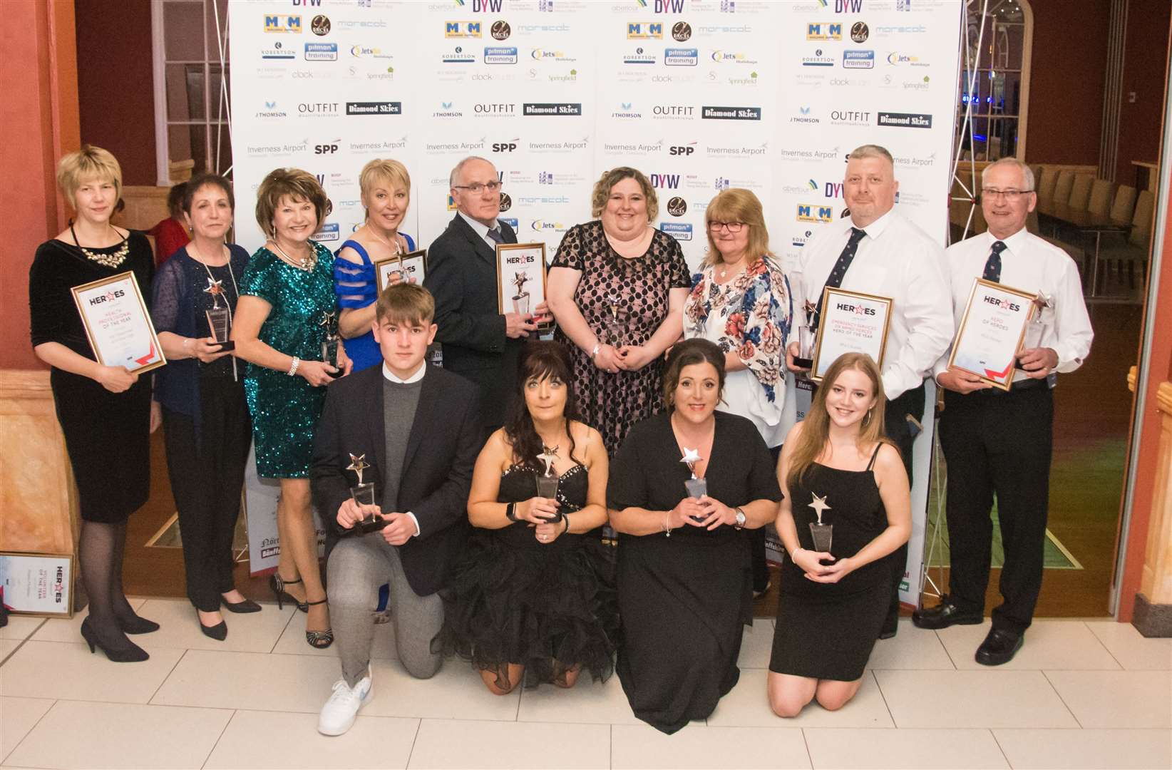All the winners at the Moray and Banffshire Heroes Awards at The Mansfield Hotel in Elgin. Picture: Becky Saunderson. Image No.043395.