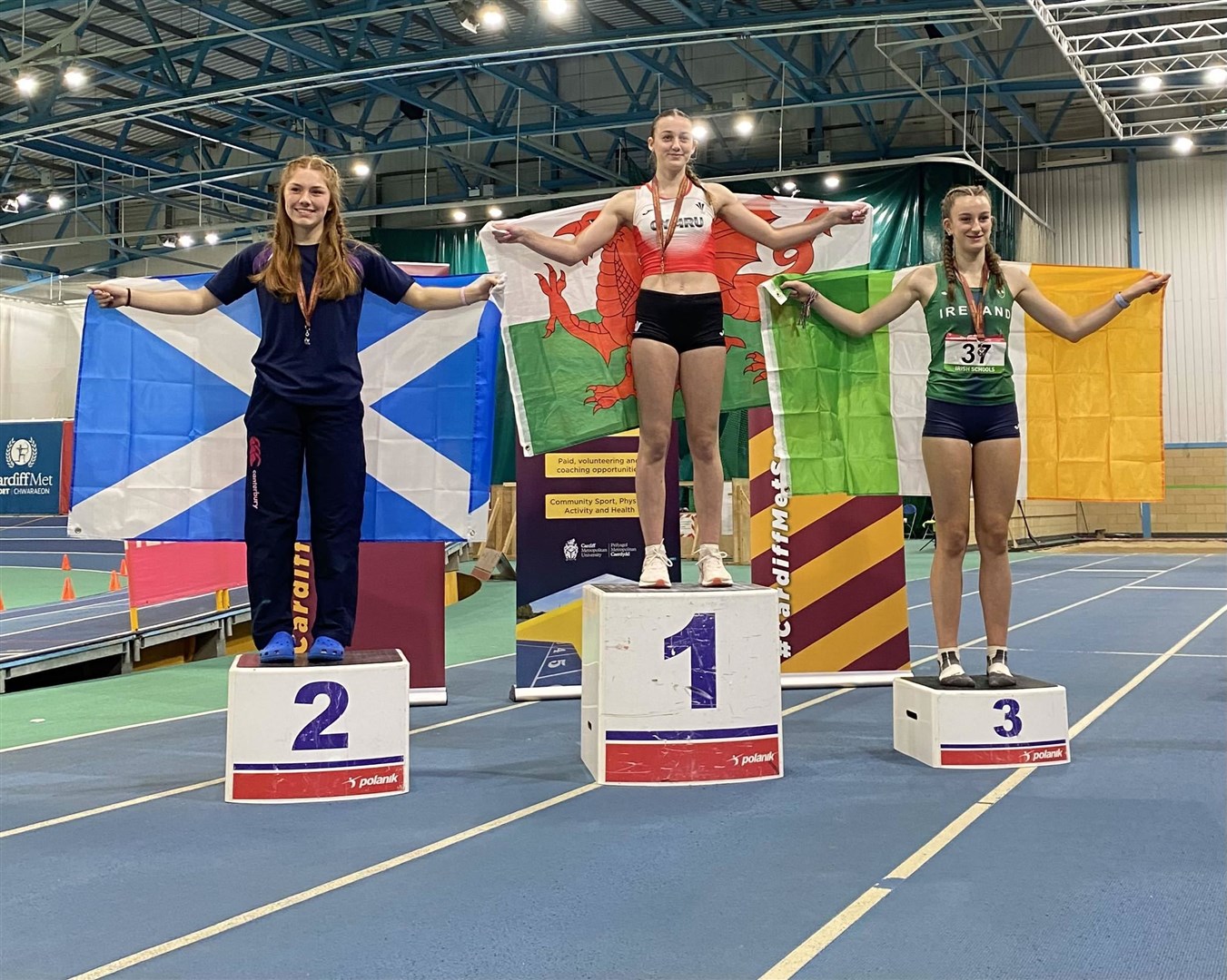 Holly Whittaker was second in the pentathlon competition behind Welsh rival Olivia Schrimshaw.
