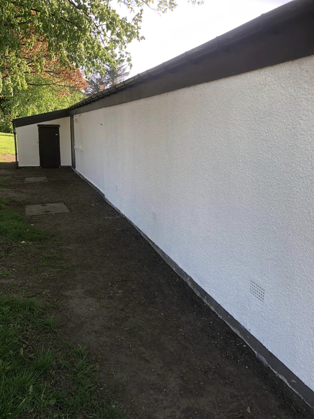 The pavilion after it had been painted at the weekend.