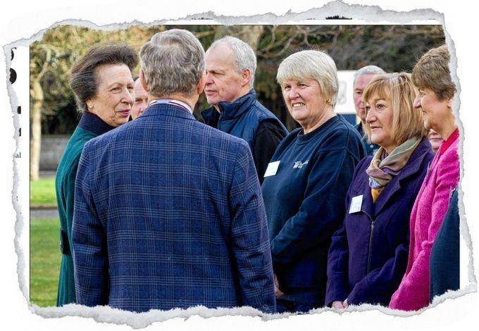 Jackie meets Princess Anne during the royal's 2017 visit to Johnstons of Elgin...Picture: Daniel Forsyth