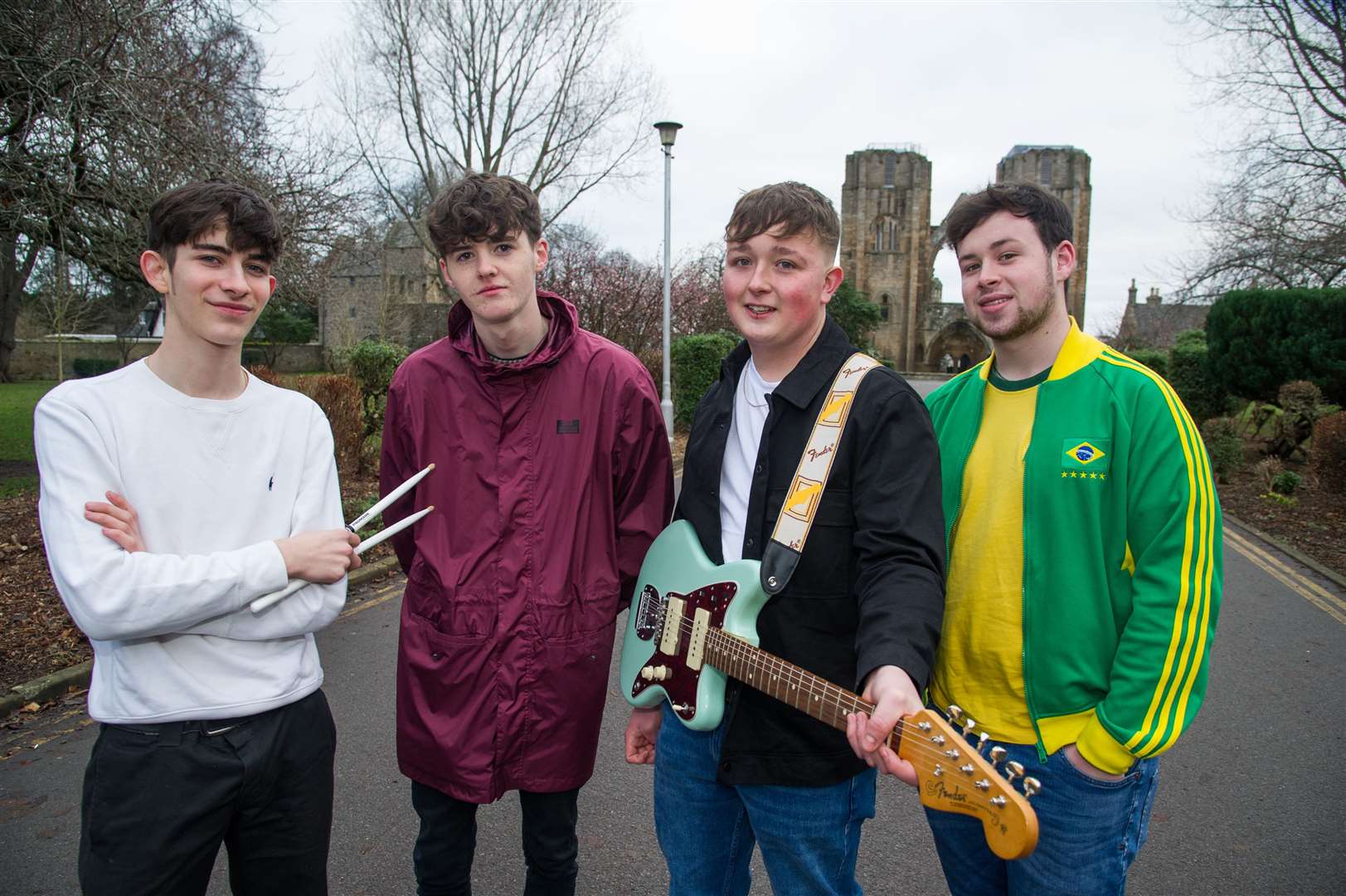 From left Flynn SP, Jay Taulier, Callum Cowie and Blair Gillies...Local band The Acrylics at Elgin Cathedral...Picture: Becky Saunderson..
