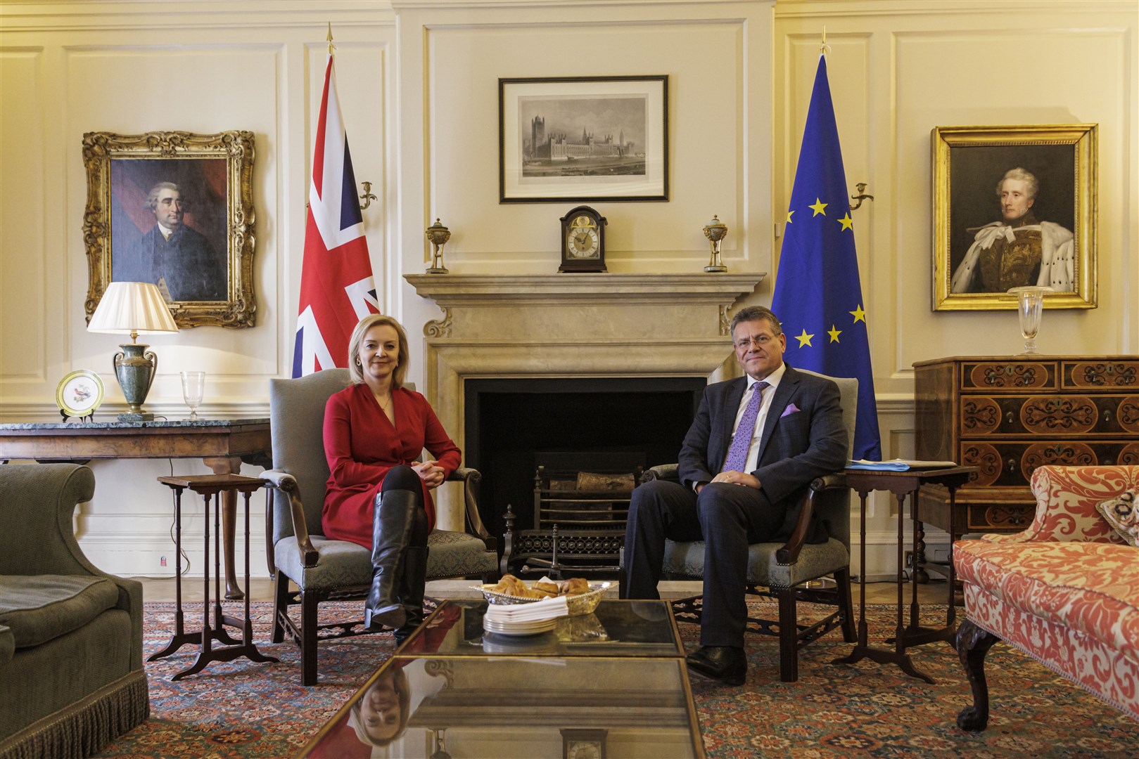 Foreign Secretary Liz Truss meeting European Commission vice-president Maros Sefcovic for talks in central London on the Northern Ireland Protocol (Rob Pinney/PA)