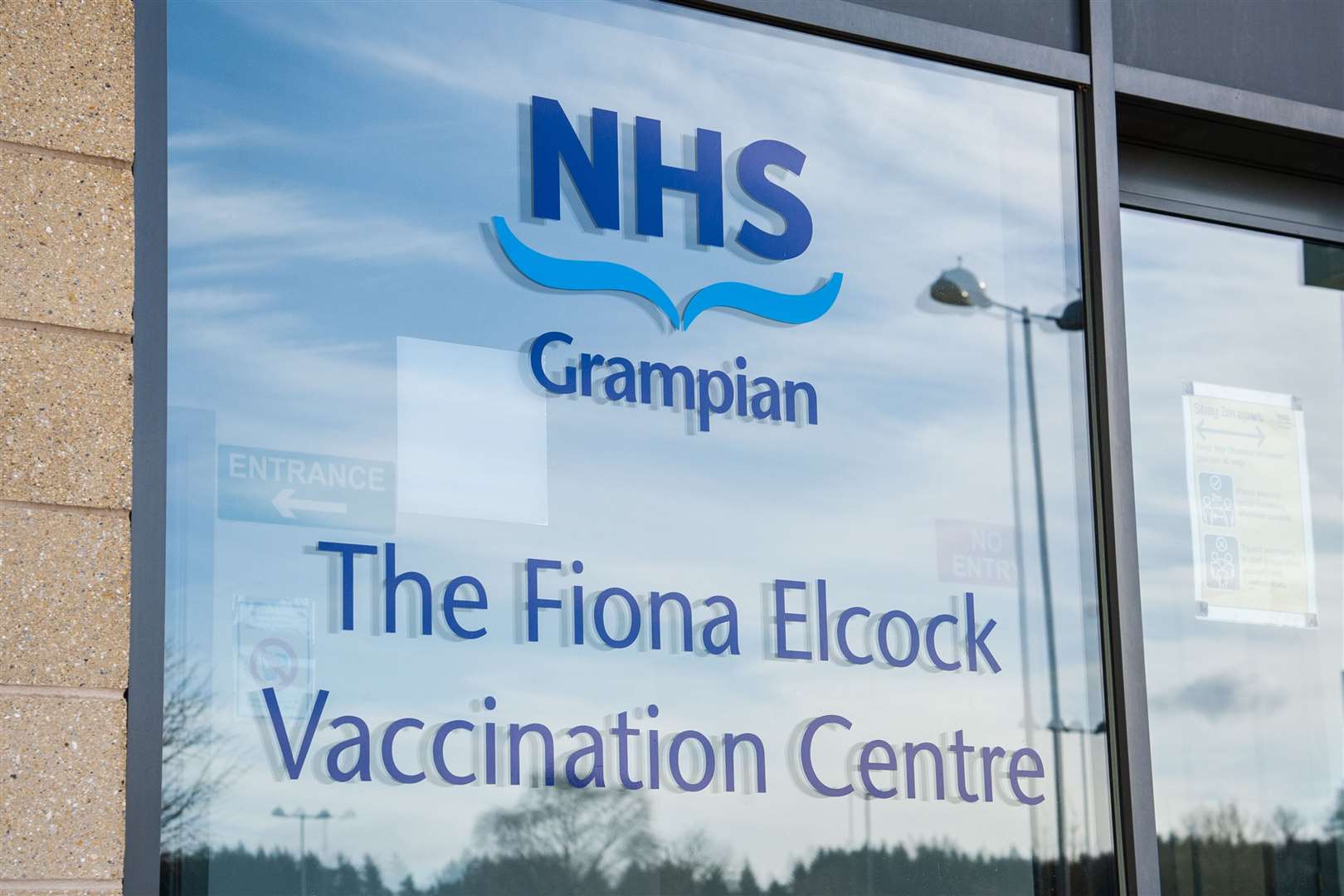 Moray's mass Covid-19 vaccination centre, the Fiona Elcock Centre based at Elgin's Retail Park on Edgar Road. Picture: Daniel Forsyth