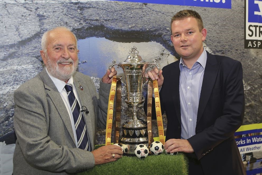 President of the Highland League George Manson and managing director of sponsors GPH Builders Merchants Grant Shewan made the draw.