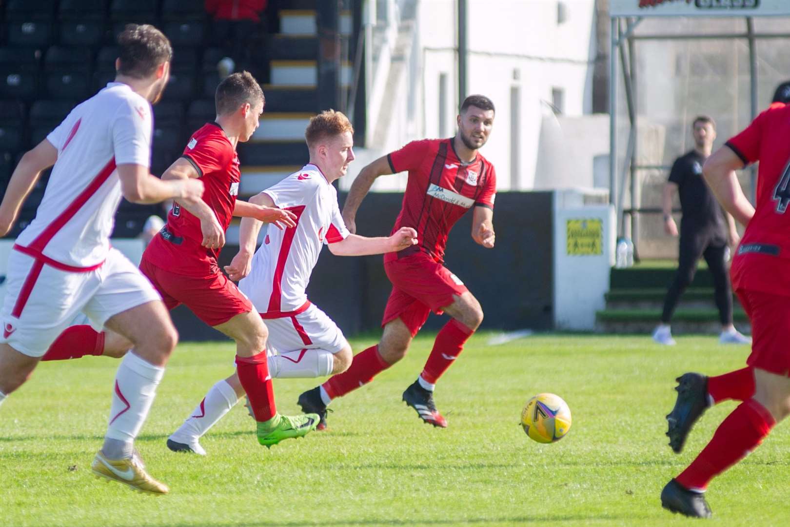 Brora Rangers, pictured in pre-season action at Elgin, could see their hopes of a step-up to League 2 raised by league reconstruction talks. Picture: Daniel Forsyth..