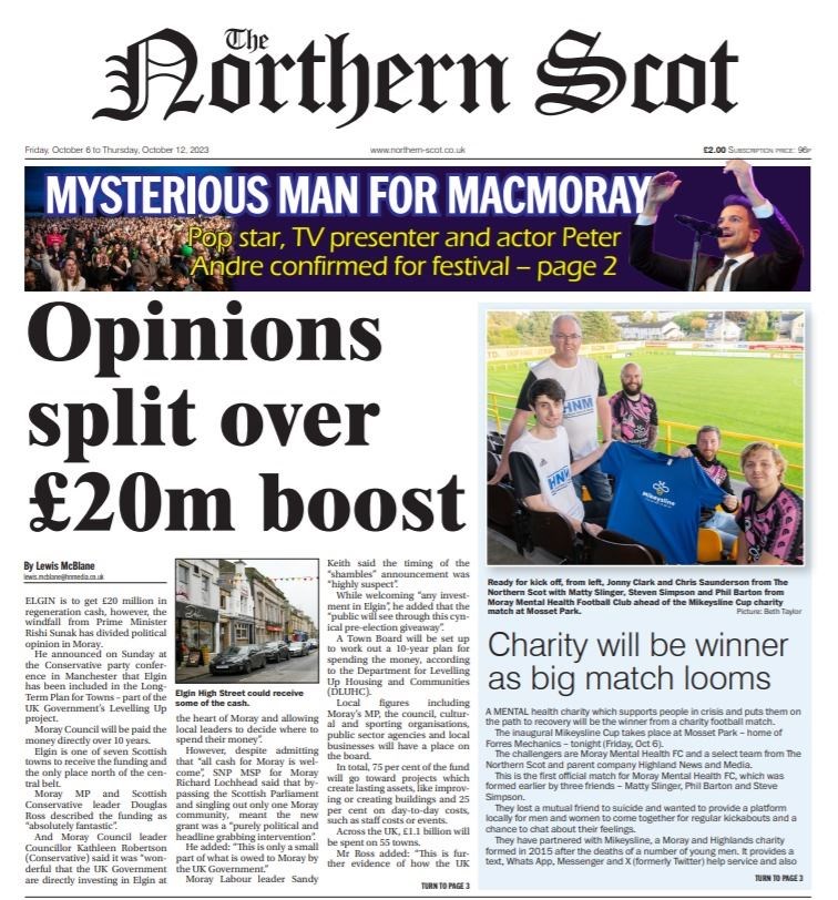 The Northern Scot's front page from Friday, October 6.