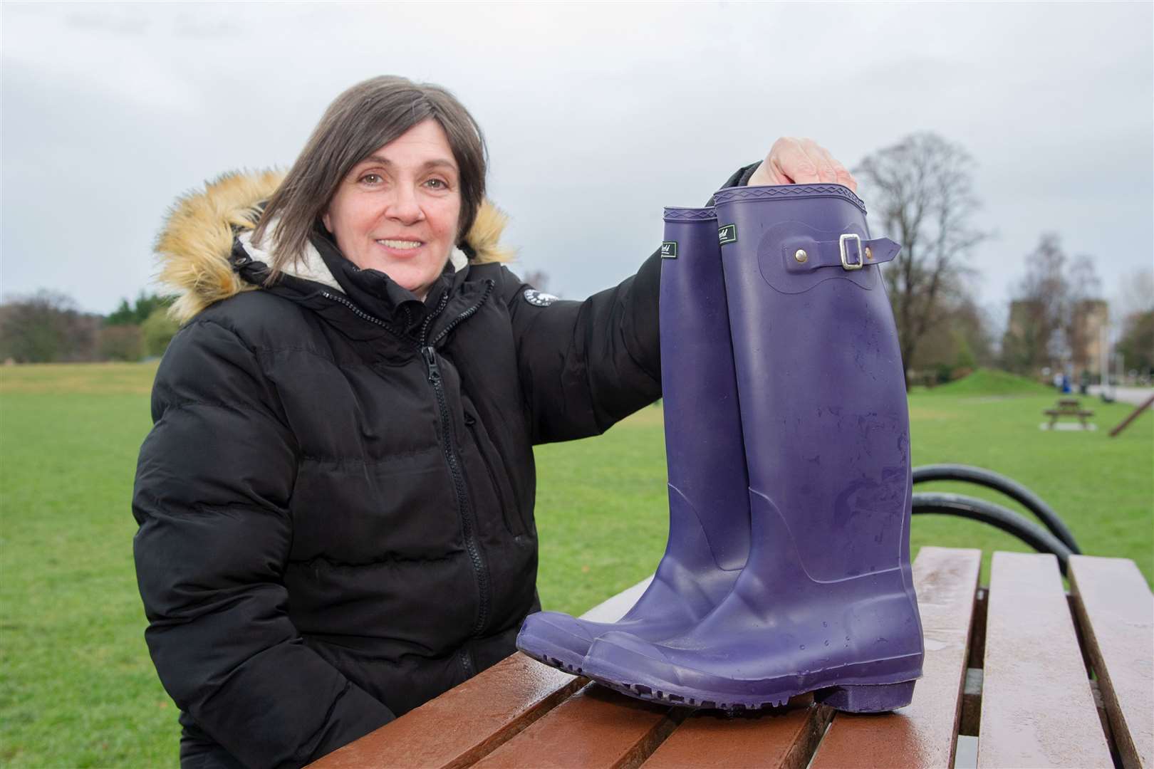 Fran Mitchell is organising a five kilometre "welly waddle" to raise money for the Scottish Cot Death Trust. Picture: Daniel Forsyth