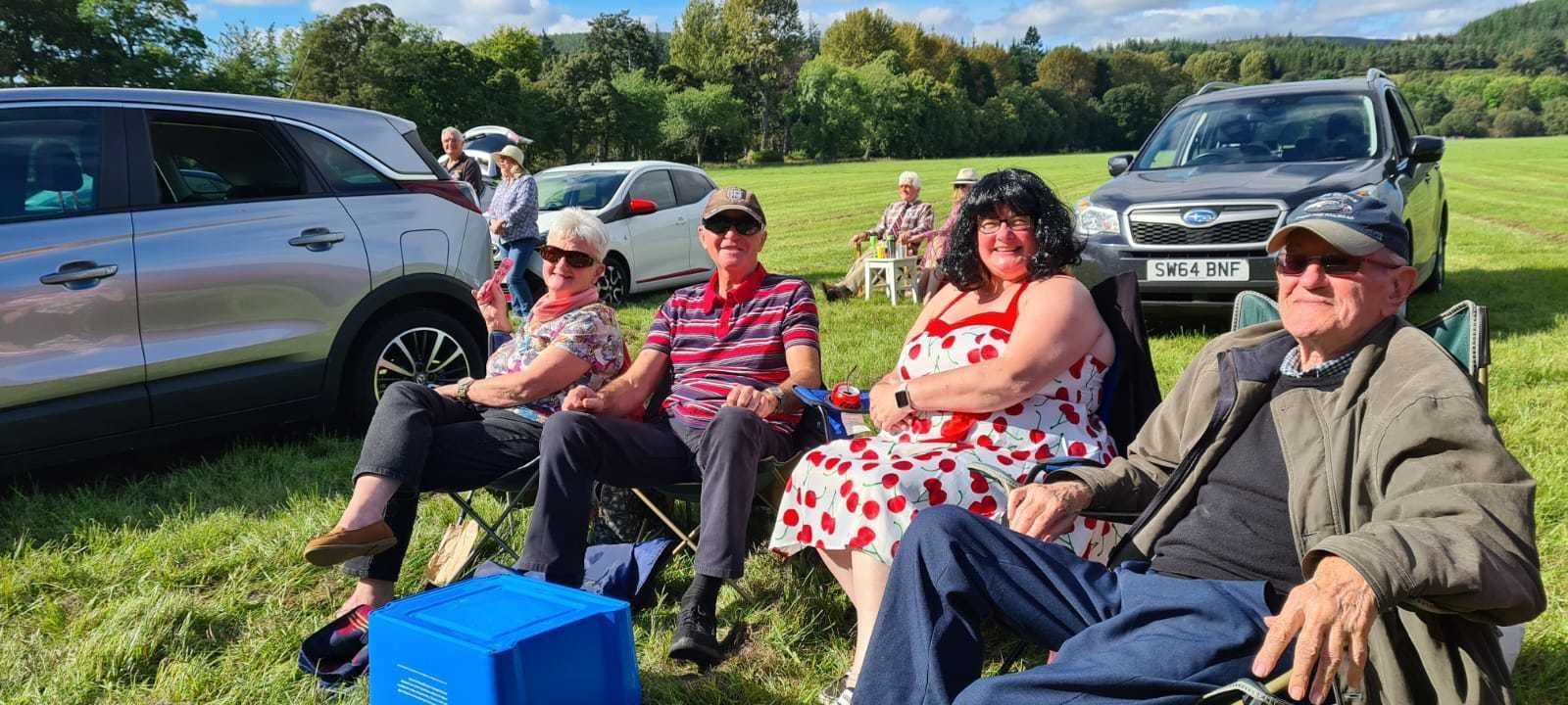 Some revellers at the 'Forgot You Not Rock' drive-in concert for veterans and their guests at Ballindalloch Castle.