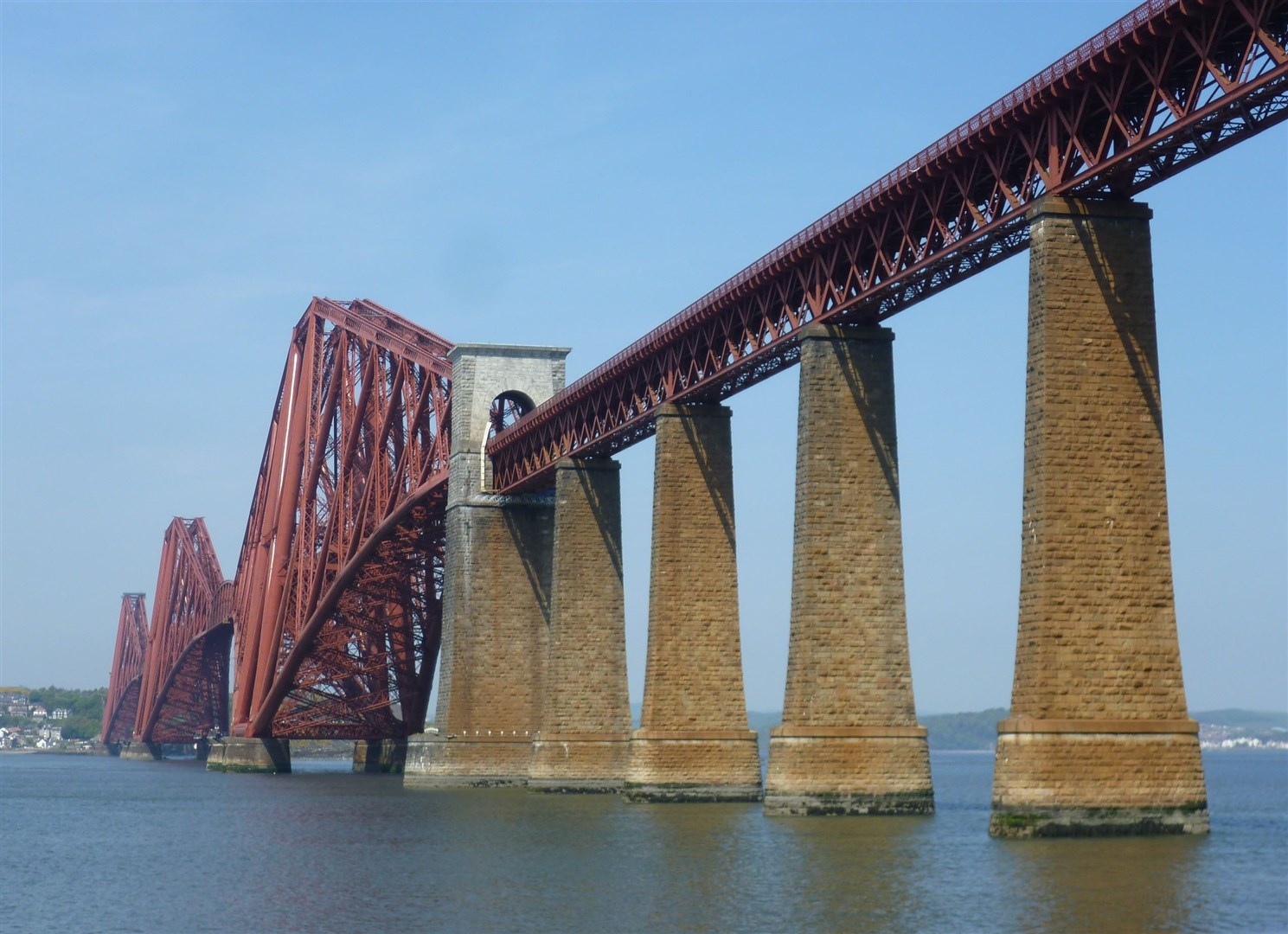 The 165ft-high Firth of Forth Rail Bridge